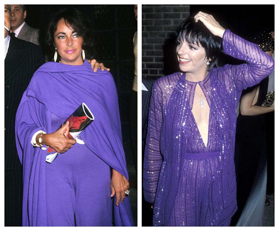 Purple Elizabeth-Taylor-in-1976-left-and-Liza-Minelli-in-1979-right-were-among-Halstons-most-loyal-customers-