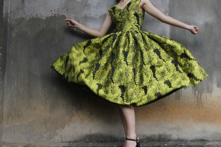 Retro Vintage Green Dress